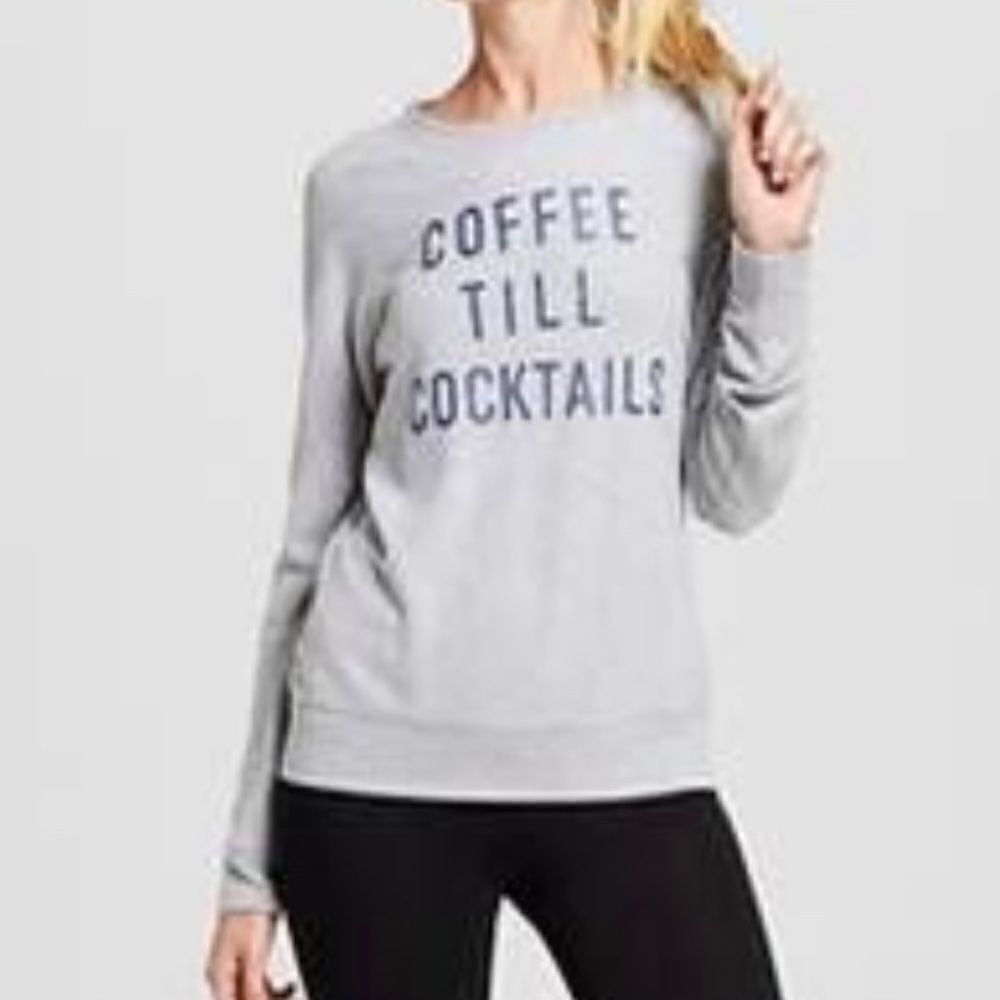 NWT Coffee Till Cocktails Sweatshirt Grey XS